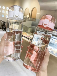 1 件 780ml/26.38oz 圆盖杯，简约透明运动杯，便携式绳杯，返校用品，水瓶，适用于户外、露营 - 彩色 - 查看 2