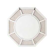 24 In Rattan Wall Mirror Decoraive Boho Wall Decor Large Rattan Mirror Natural Woven Rattan Mirrors For Farmhouse,Living Room,Bedroom,Bathroom,White Frame - 卡其色 - 查看 7
