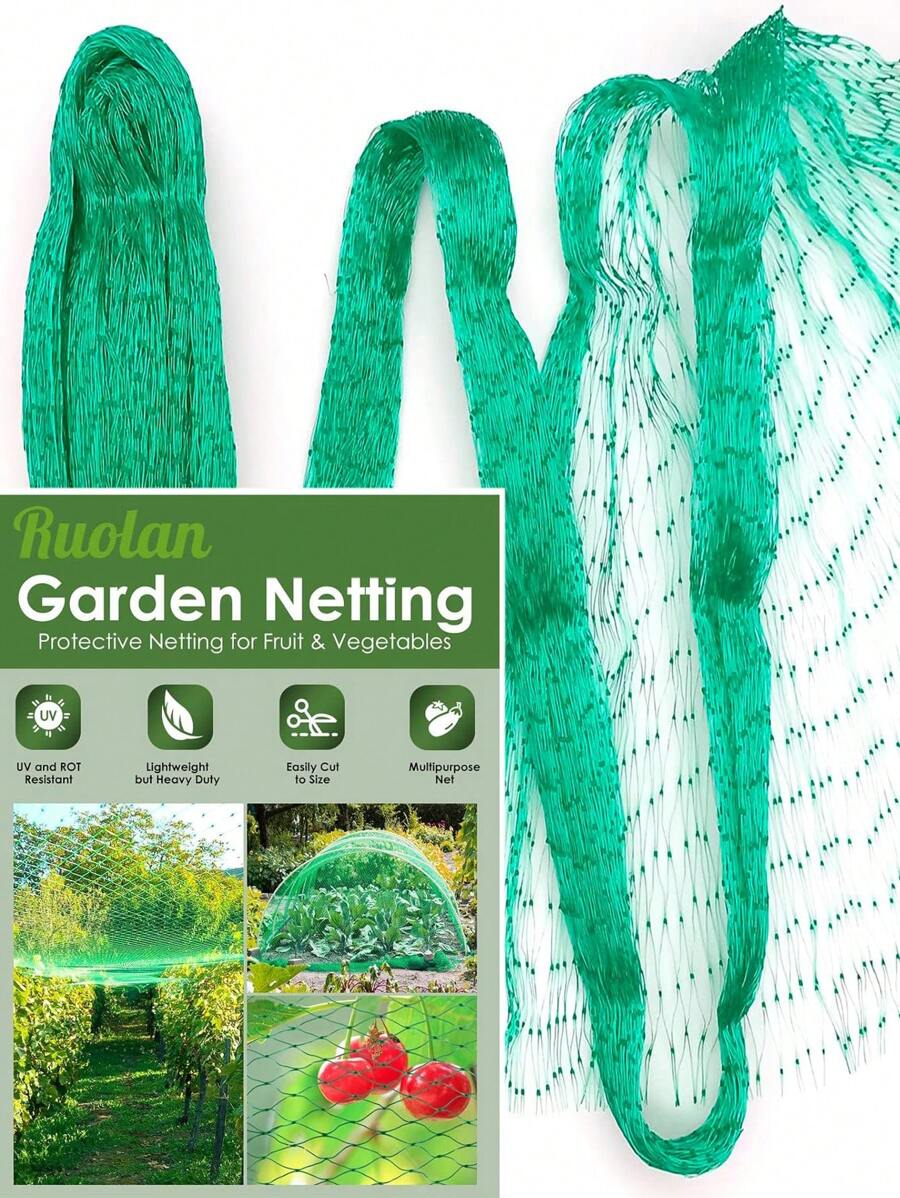 Garden Anti-Bird Netting For Vegetables And Fruit Trees, 13X50 Feet Plastic Mesh Net For Bird, Deer, Squirrel And Other Animals, Suitable For Greenhouse - Multicolor - View 1