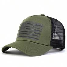 1pc Men's American Flag Embroidered Baseball Cap, Adjustable Outdoor Sun Protection Mesh Hat Suitable For Spring And Autumn Travel, Beach Parties, Trucker Hat,Summer,Holiday,Festival - Multicolor - View 8