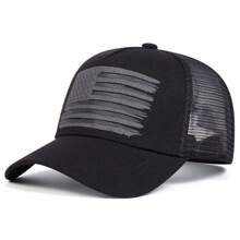 1pc Men's American Flag Embroidered Baseball Cap, Adjustable Outdoor Sun Protection Mesh Hat Suitable For Spring And Autumn Travel, Beach Parties, Trucker Hat,Summer,Holiday,Festival - Multicolor - View 4