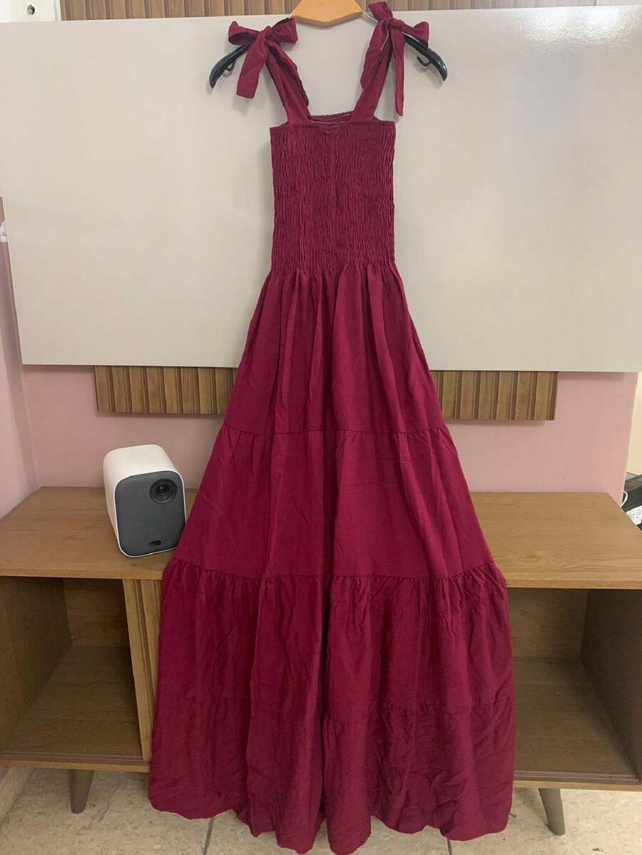 Women Dresses - Màu Đỏ Sâu - Xem 1