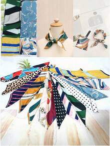 Mascada Ejecutiva Dama 50x50 Cm Diseños Geométricos - Rosa - Ver 8