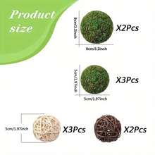 10pcs Artificial Moss Ball Set, Home Decoration And Landscape Simulation Ornaments - Multicolor - View 2