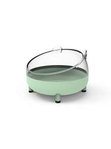 1 pieza de baño y aseo para hámsters con base clara y ventana visible que incluye alfombrilla antideslizante, diseño antivuelco y antifugas; adecuado para bañeras y áreas de inodoro fijas para varios hámsters como Pudding, Tri-Lines, Milk Tea, Silver Fox y Golden Sable; también puede servir como un tazón de alimentación para animales pequeños de hasta 15 libras, como conejos y gatitos.