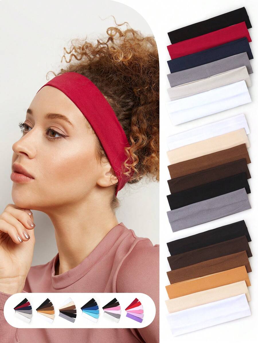 6 piezas Diademas planas de colores caramelo de moda para mujer para uso casual, accesorios para el cabello para mujer, otoño, viaje, herramientas para el cabello, accesorios para el cabello, accesorios de belleza, regalos, regalos para mujer, rellenos de calcetines
