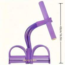1pc Pedal Resistance Band, Multi-Functional Leg Stretcher Exercise Equipment For Home - Purple - View 3