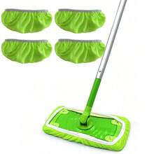 2/4/ PCS  Reusable Mop Pads Refills Fit For  - Washable Microfiber Wet And Dry Mop Pad Compatible With  Sweeper Mops, Perfect For Surface And Hardwood Floor Cleaning(Mop Is NOT Included) - Green - View 2