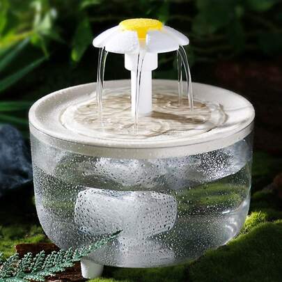 （水泵颜色随机发货）1pc USB 电源线 1000ml 迷你喷泉猫/狗爱好者礼物和狗/猫妈妈爱饮水机带自动循环过滤