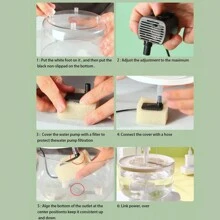 （水泵颜色随机发货）1pc USB 电源线 1000ml 迷你喷泉猫/狗爱好者礼物和狗/猫妈妈爱饮水机带自动循环过滤