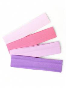 4pcs Women's Solid Color Hair Styling Tools Fashionable Headbands For Casual Wear Accessories - Multicolor - View 5