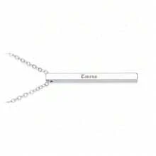 Stainless Steel Four Sides Engraved Name Date Cuboid Stick Bar Necklace For Men Women Charm Waterproof Personalized Pendant Jewelry Holiday Anniversary GiftsStainless Steel Four Sides Engraved Name Date Cuboid Stick Bar Necklace For Men Women Charm Waterproof Personalized Pendant Jewelry Holiday Anniversary Gifts - Silver - View 6