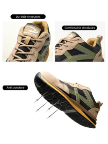 Giày bảo hộ chống đâm thủng chống trượt kiểu dáng mới cho mọi mùa, thích hợp cho công nhân công trường ngoài trời - Màu Khaki - Xem 6
