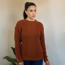 Women Winter Coats - 鏽棕色 - 查看 4
