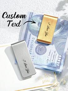 1pc Custom Money Clip, Custom Engraved Money Clip, Personalized Money Clip Stainless Steel Money Clips Groomsmen Gift, Anniversary Gift For Dad, For Husband, Father's Day Gift, Anniversary Gift, Groomsmen Gift, Valentine's Day Father's Day Gift, Husband Gift, Gift For Father, Gift For Boyfriend, Gift For Him