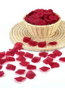 Pack Of 1500/600/100 Artificial Rose Petals, Burgundy Faux Rose Petals Artificial Flower Valentine's Day, Romantic Decoration, Rose Petals, Wedding For Scattering, Valentine's Day, Table Topper, Birthday, Romantic Atmosphere