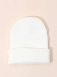 Infant Boys' Or Girls' Simple Knitted Beanie Hat, Warm Cap For Spring, Autumn And Winter