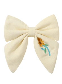 1-3 piezas Nuevos clips para el cabello con bordado floral y lazo para niños, adecuados para uso diario casual, festivales y vacaciones