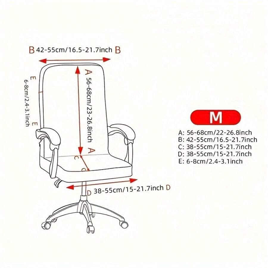 1pc Durable Zipper Office Chair Cover, Washable & Stretchable Seat