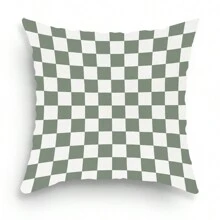 1pc Checkered Geometric Print Cushion Cover, Room Decorative Pillowcase Home Decoration