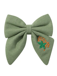 1-3 piezas Nuevos clips para el cabello con bordado floral y lazo para niños, adecuados para uso diario casual, festivales y vacaciones