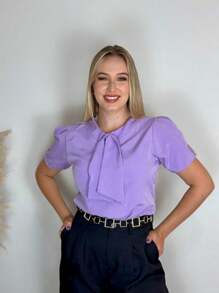 Women Blouses - 紫丁香色 - 查看 1