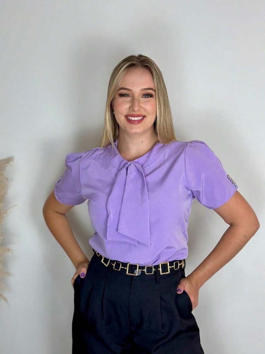 Women Blouses - 紫丁香色 - 查看 1