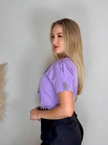 Women Blouses - 紫丁香色 - 查看 2