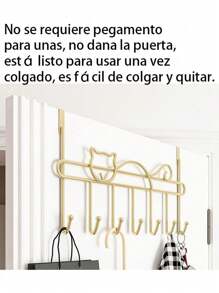 Perchero Gancho Para Puerta Colgador De Ropa - Negro - Ver 3