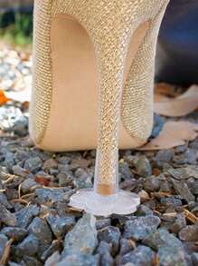 1/3/5 Pairs High Heels Protectors Latin Dance Stiletto Covers Heel Antislip High Heeler PVC Cap Wear-Resistant Soft Base Shoe Care Kit - Clear - View 4