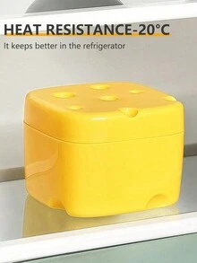 1 pieza Contenedor de queso rebanado, Contenedores de plástico con tapas Caja de almacenamiento de rebanadas de queso Organizador de frutas y verduras Conservador de alimentos para refrigerador, Caja de almacenamiento de rebanadas de queso con tapa abatible, Bloque de mantequilla de plástico, Soporte para rebanadas de queso, Conservador de queso rebanado - Amarillo - Ver 4