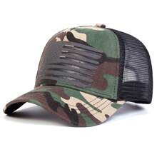 1pc Men's American Flag Embroidered Baseball Cap, Adjustable Outdoor Sun Protection Mesh Hat Suitable For Spring And Autumn Travel, Beach Parties, Trucker Hat,Summer,Holiday,Festival - Multicolor - View 11
