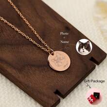 Personalized Pet Necklaces Pet Portrait Charms Cat Gifts Pet Memorial Gifts Dog Gifts Customized Photo And Name Jewelry Mother's Day Gifts For Mom Beautiful And Warm Gifts For Family And Friends During The Holidays, Beautiful Memory Gifts For Dad On Father's Day, Rose Gold, Stylish, Colorful, Vintage, Simple, Unisex, Casual, Cuties, Custom, Personalized, Unique, For Anniversaries, For Birthdays, For Graduation, For Prom, For Party, Prom Season