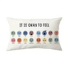 1 pieza Funda de almohada de salud mental, impresión a doble cara, perfecta para el consultorio de consejería, adecuada para el hogar y el consultorio del consejero, núcleo de almohada no incluido