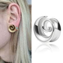 2 Piezas Tapones De Silla De Expansión De Orejas Y Túneles Con Diseño De Caracol, Calibradores Para Agujeros En Las Orejas, Estirador De Acero Inoxidable, Joyería De Piercing Corporal