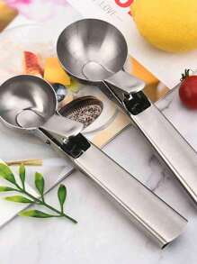 1入組不銹鋼冰淇淋勺，水果球鏟和冰淇淋匙工具，適用於冰塊、派對、旅行、婚禮、生日、露營、畢業典禮、單身派對、廚房、廚房用品、存儲、裝飾、生活戶外活動 - 銀色 - 查看 5