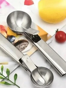 1入組不銹鋼冰淇淋勺，水果球鏟和冰淇淋匙工具，適用於冰塊、派對、旅行、婚禮、生日、露營、畢業典禮、單身派對、廚房、廚房用品、存儲、裝飾、生活戶外活動 - 銀色 - 查看 4