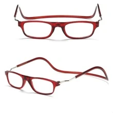 Gafas de Lectura Marco de plástico Ajustable Conexión Frontal magnética Colgante Gafas presbicia de Cuello para Mujeres Hombres 1.0 1.5 2.0 2.5 3.0 3.5 4.0 - Negro 1.5 - Ver 6