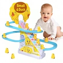 Niños Escalera Que Sube Patito Música Montaña Rusa Juguete 1 x Pato Escalera de juguete con 9 patitos - Amarillo - Ver 1