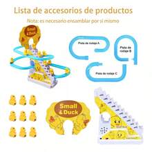 Niños Escalera Que Sube Patito Música Montaña Rusa Juguete 1 x Pato Escalera de juguete con 9 patitos - Amarillo - Ver 7