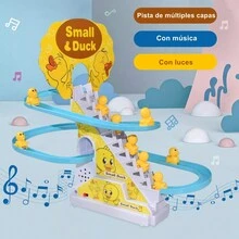 Niños Escalera Que Sube Patito Música Montaña Rusa Juguete 1 x Pato Escalera de juguete con 9 patitos - Amarillo - Ver 5