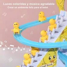 Niños Escalera Que Sube Patito Música Montaña Rusa Juguete 1 x Pato Escalera de juguete con 9 patitos - Amarillo - Ver 6