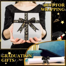 1 rollo / 5 yardas Cinta de graduación 2024, cinta de decoración de fiesta de graduación para empaques de regalo, lazos para empaquetado de flores, cinta de empaquetado de regalos, cinta de empaquetado de pasteles y dulces, cinta de bouquet - Multicolor - Ver 7