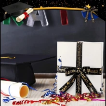 1 rollo / 5 yardas Cinta de graduación 2024, cinta de decoración de fiesta de graduación para empaques de regalo, lazos para empaquetado de flores, cinta de empaquetado de regalos, cinta de empaquetado de pasteles y dulces, cinta de bouquet - Multicolor - Ver 5