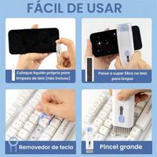 Mini Limpador Portátil 7 Em 1 Teclado Celular Fone De Ouvido - Branco - Visão 4