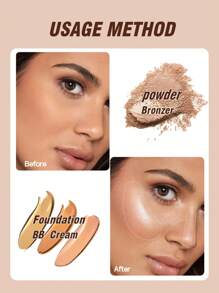 1pc Foundation Brush Broom Powder & Shadow Brush Liquid/Cream & Blush Mix Angled Professional Makeup Brush Makeup Tools,Foundation Brush,Concealer Brush,Blush Brush,Contour Brush,Blush Brush,Bronzer Brush,Powder Brush,Foundation Brush,Blush Brush - Black - View 4