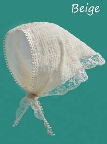 French Countryside Style Lace Wrap Headscarf Fashion Triangle Headscarf Women's Hair Tie Headband Seaside Accessories Retro Elegant Scarf Ribbon French Lace Triangle Headscarf Flower Hair Accessories Tiaras - Multicolor - View 11