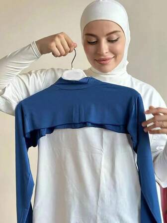 1件保守纯色袖套，保守高领背心袖套，休闲户外袖套，适合所有季节和日常穿着