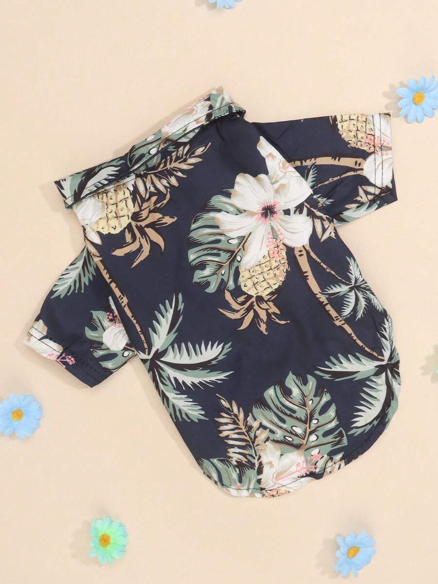 2pcs NonStretch Slim Fit Hawaiian Pet Shirts, Suitable For Small Breed