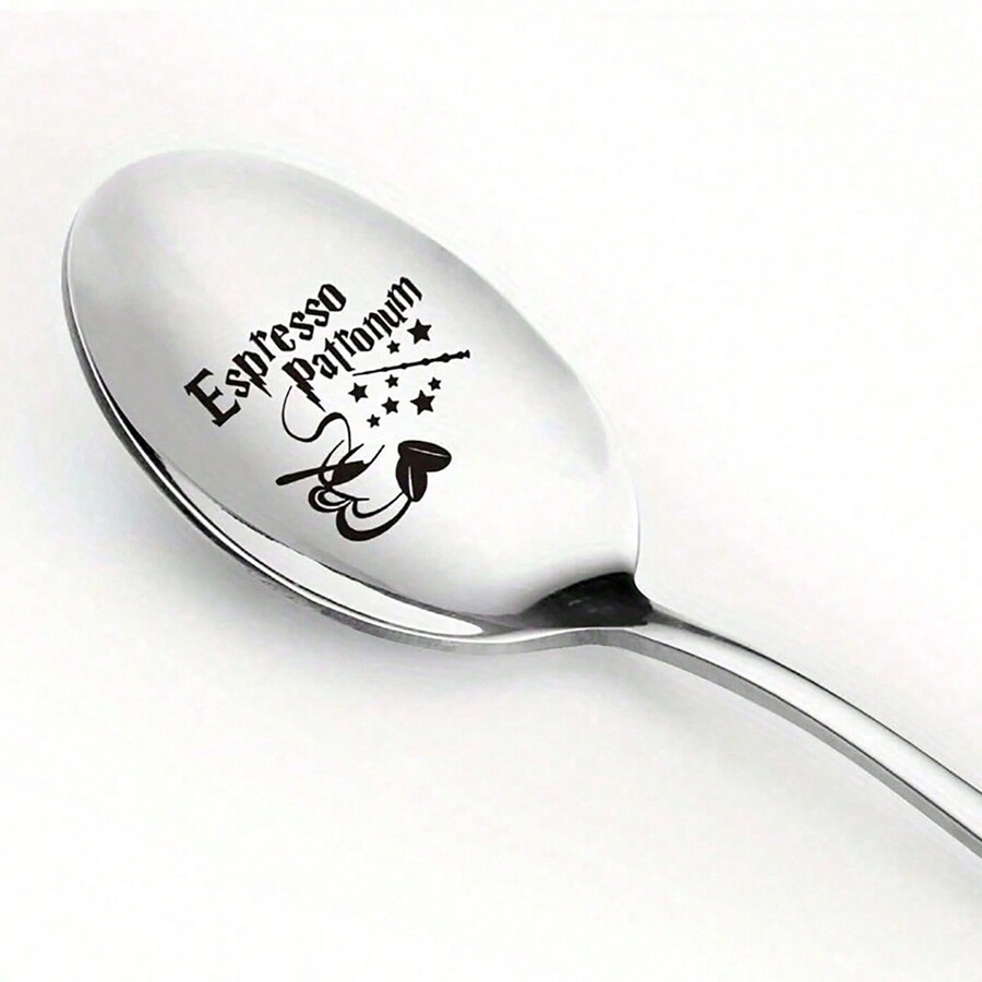 Coffee Ice Cream Engraved Stainless Steel Spoon For Coffee Tea Lovers